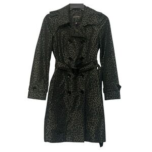 Calvin Klein Women’s Leopard Print Belted Trench Coat Size XS